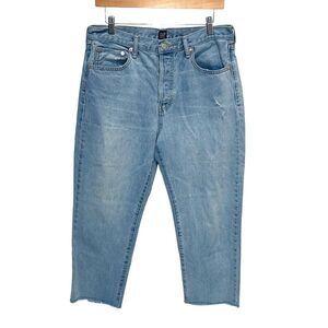 Gap Cropped‎ Boyfriend Denim Jeans 10/30R Light Wash